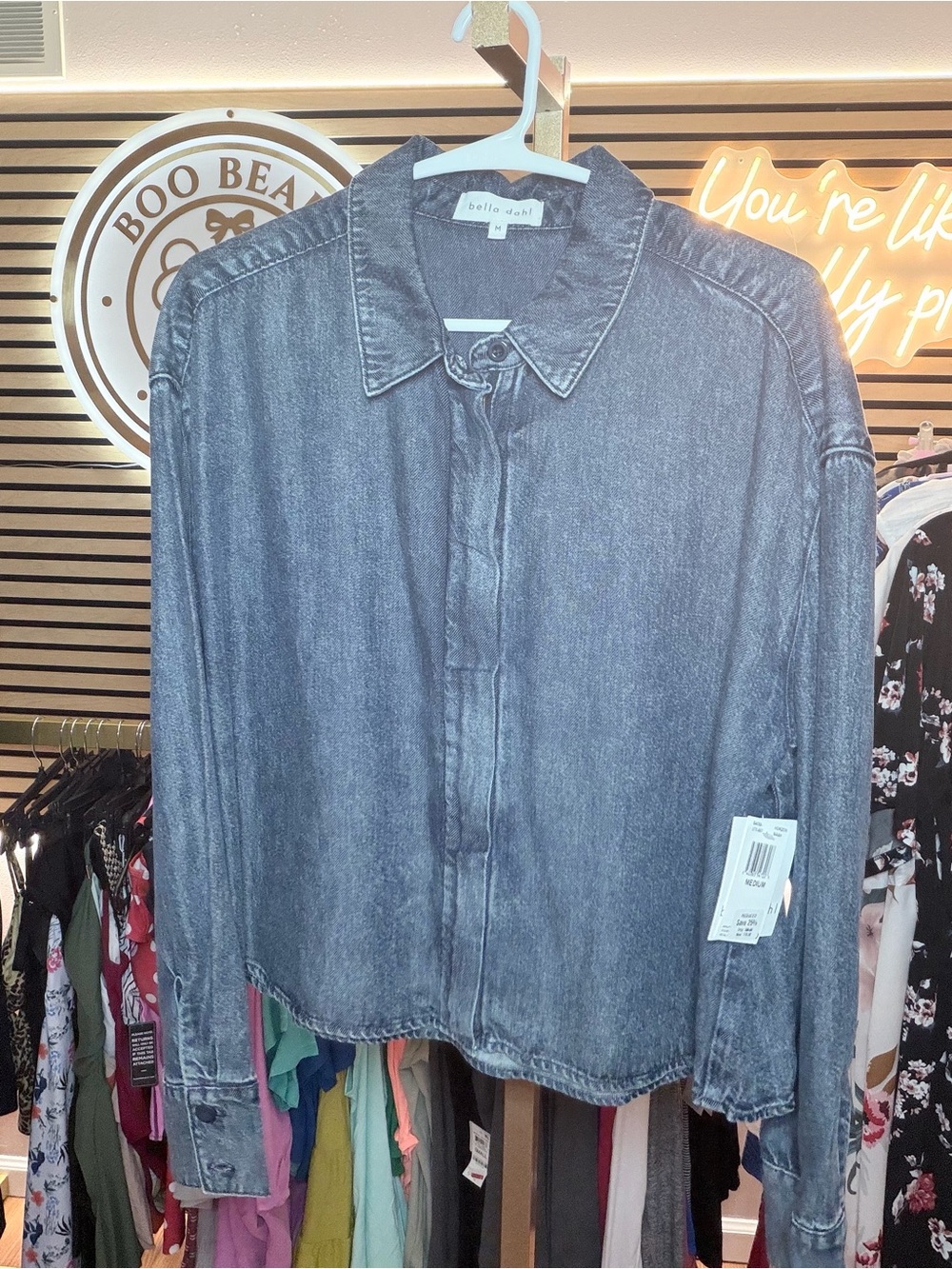 Bella Dahl Washed Denim Jean Jacket in Horizon Blue